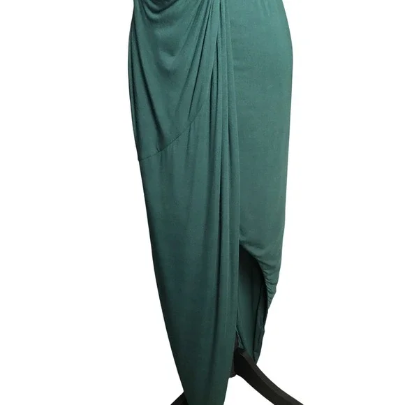 LOVERS+FRIENDS NWT Sexy Green Sexy Deep V Neck High Low Maxi Party Dress $178 M